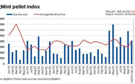 PELLEX falls INR 100/t